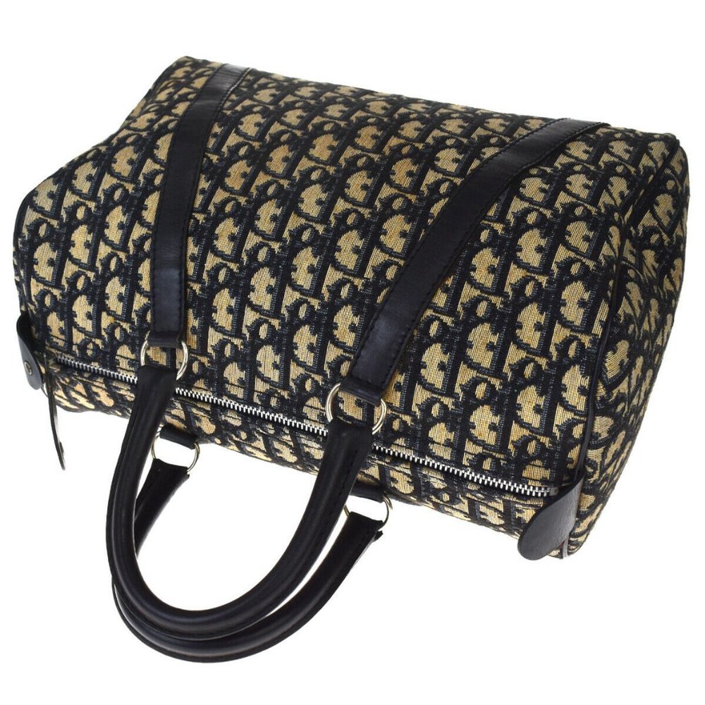 Christian Dior Trotter Pattern Hand Bag Canvas Le - Picture 6 of 10